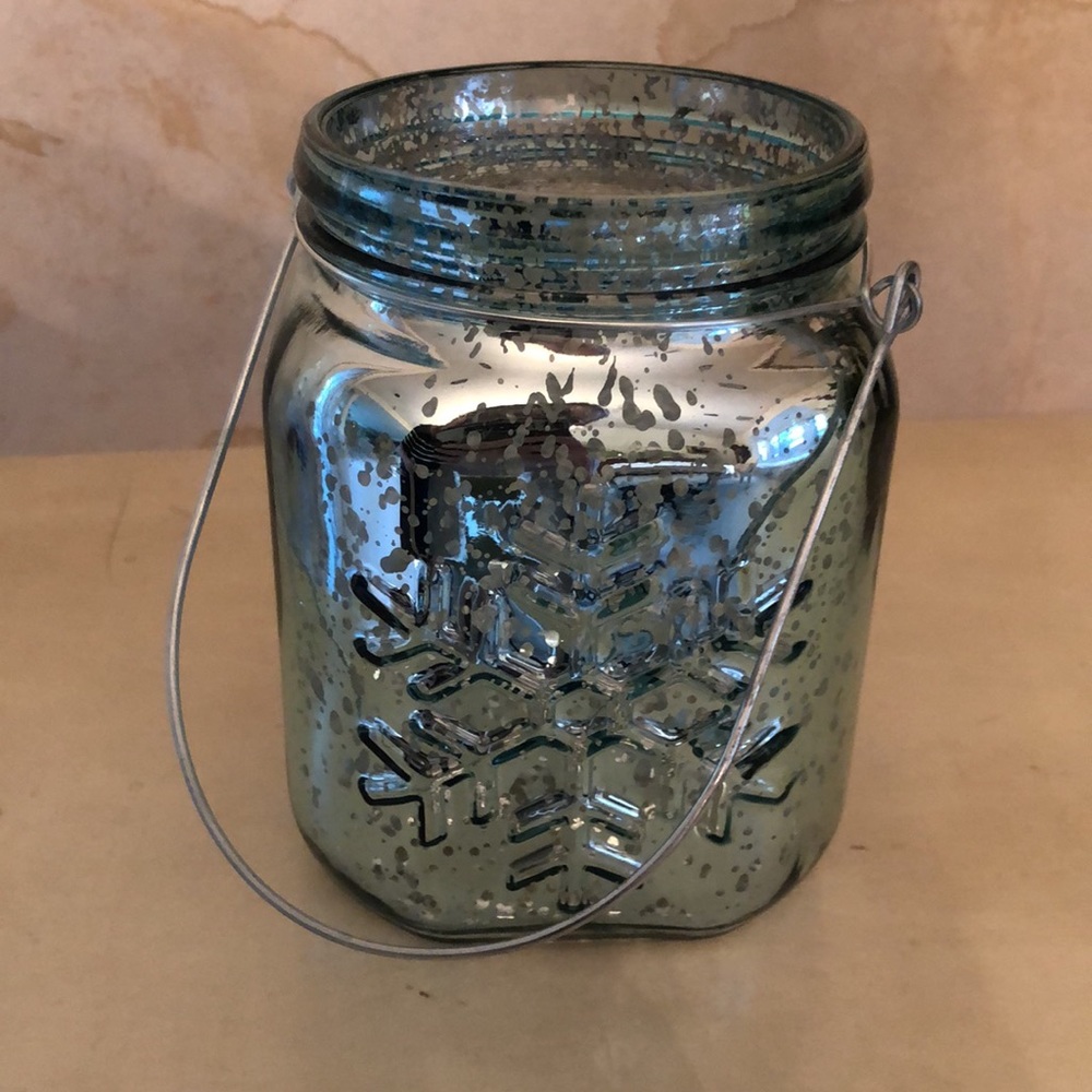 Large mercury glass vase/candle holder/container